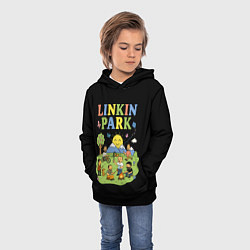 Толстовка-худи детская Linkin Park, мультяшный стиль, цвет: 3D-черный — фото 2