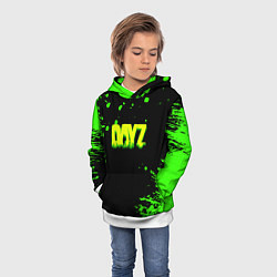 Толстовка-худи детская Dayz кислотное краски логотип, цвет: 3D-белый — фото 2