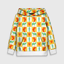 Толстовка-худи детская Мотивы Египта, цвет: 3D-белый