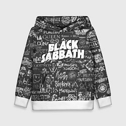 Толстовка-худи детская Black Sabbath pattern, цвет: 3D-белый