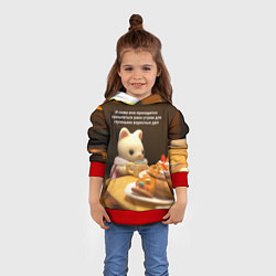Толстовка-худи детская Просыпаться ради глупых дел, цвет: 3D-красный — фото 2