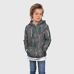 Толстовка-худи детская Камбала паттерн, цвет: 3D-белый — фото 2