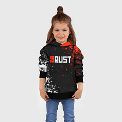 Толстовка-худи детская Раст - лого, цвет: 3D-черный — фото 2
