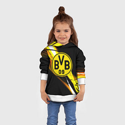 Толстовка-худи детская Borussia спортивная геометрия, цвет: 3D-белый — фото 2
