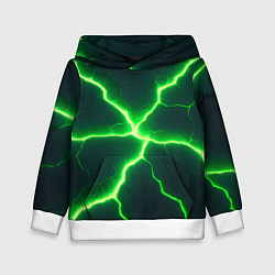 Детская толстовка Зеленый неон из плит