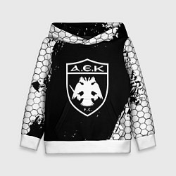 Толстовка-худи детская AEK соты краска, цвет: 3D-белый
