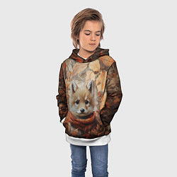 Толстовка-худи детская Осенний волчонок, цвет: 3D-белый — фото 2