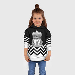 Толстовка-худи детская Liverpool чернобелые линии, цвет: 3D-белый — фото 2