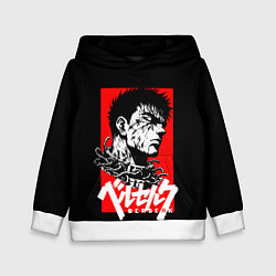 Толстовка-худи детская Берсерк аниме, цвет: 3D-белый