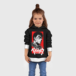Толстовка-худи детская Берсерк аниме, цвет: 3D-белый — фото 2