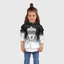 Толстовка-худи детская Liverpool японские символы краски, цвет: 3D-белый — фото 2