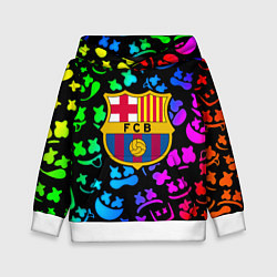 Толстовка-худи детская Барселона x Маршмэллоу неоновый градиент, цвет: 3D-белый