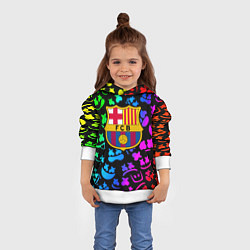 Толстовка-худи детская Барселона x Маршмэллоу неоновый градиент, цвет: 3D-белый — фото 2