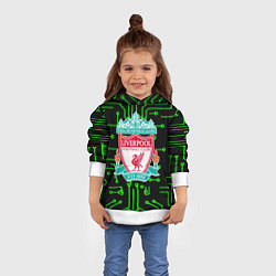 Толстовка-худи детская Liverpool плата текстура, цвет: 3D-белый — фото 2