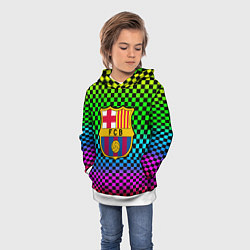 Толстовка-худи детская Barcelona gradient neon, цвет: 3D-белый — фото 2