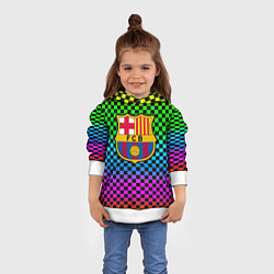 Толстовка-худи детская Barcelona gradient neon, цвет: 3D-белый — фото 2