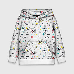 Детская толстовка Паттерн с черепами и геометрическими фигурами на Х