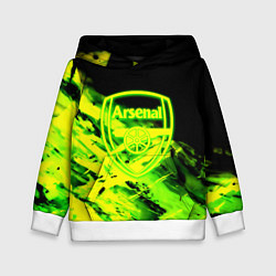 Толстовка-худи детская Арсенал кислотные краски, цвет: 3D-белый