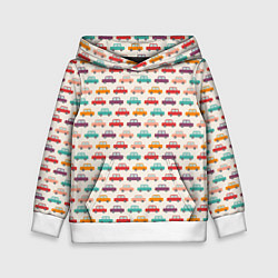 Детская толстовка Цветные машинки паттерн