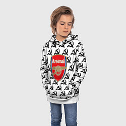 Толстовка-худи детская Arsenal ссср паттерн, цвет: 3D-белый — фото 2