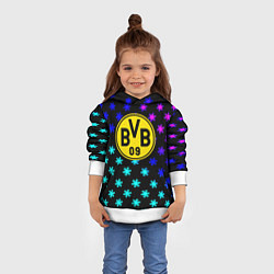 Толстовка-худи детская Borussia неоновые снежинки, цвет: 3D-белый — фото 2