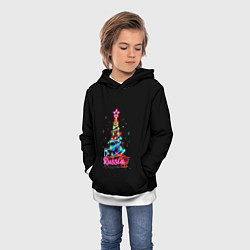 Толстовка-худи детская Christmas tree gifts, цвет: 3D-белый — фото 2