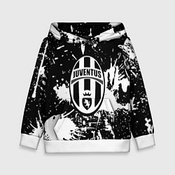 Толстовка-худи детская Ювентус краски всплеск, цвет: 3D-белый