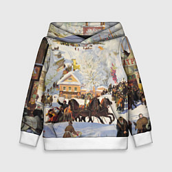 Детская толстовка Русская тройка зимой - картина Масленица Кустодиев