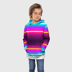 Толстовка-худи детская Color neon, цвет: 3D-белый — фото 2