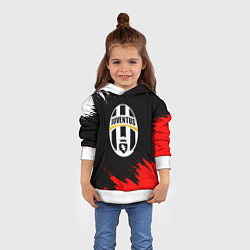 Толстовка-худи детская Ювентус краски текстура, цвет: 3D-белый — фото 2