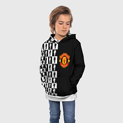 Толстовка-худи детская Манчестер Юнайтед текстура люди, цвет: 3D-белый — фото 2
