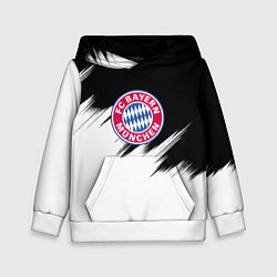 Толстовка-худи детская Бавария Мюнхен черно белые штрихи, цвет: 3D-белый