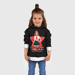 Толстовка-худи детская Назад в СССР пионеры, цвет: 3D-белый — фото 2