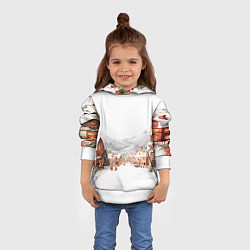 Толстовка-худи детская Новогодняя улица, цвет: 3D-белый — фото 2