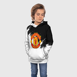 Толстовка-худи детская Манчестер Юнайтед краски белые, цвет: 3D-белый — фото 2
