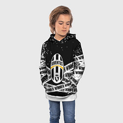 Толстовка-худи детская Juventus подедитель краски, цвет: 3D-белый — фото 2