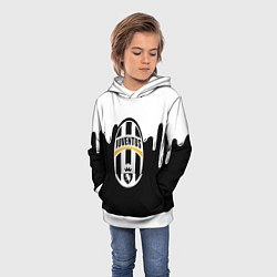 Толстовка-худи детская Juventus капли красок, цвет: 3D-белый — фото 2