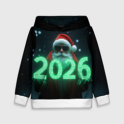 Толстовка-худи детская Кибер дед, цвет: 3D-белый