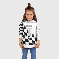 Толстовка-худи детская Ювентус клетка краски, цвет: 3D-белый — фото 2