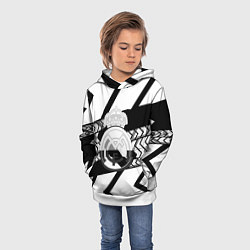 Толстовка-худи детская Реал Мадрид краски полосы, цвет: 3D-белый — фото 2