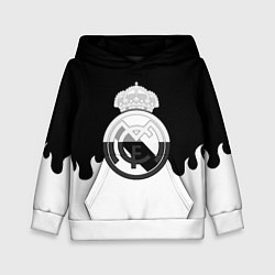 Толстовка-худи детская Реал Мадрид огонь белый, цвет: 3D-белый