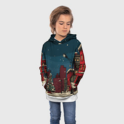 Толстовка-худи детская Новогодняя ночь, цвет: 3D-белый — фото 2