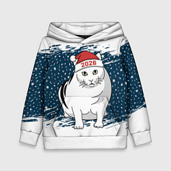 Толстовка-худи детская Кот Бендер - 2026, цвет: 3D-белый