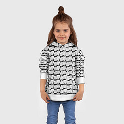 Толстовка-худи детская Символы валькнут как защитная кольчуга, цвет: 3D-белый — фото 2