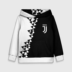 Детская толстовка Juventus черно белая геометрия текстура