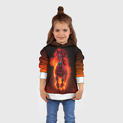 Толстовка-худи детская Огонь а не лошадь, цвет: 3D-белый — фото 2