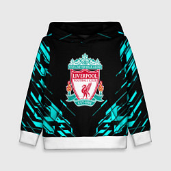 Толстовка-худи детская Ливерпуль неон геометрия, цвет: 3D-белый