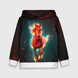 Детская толстовка Светящаяся огненная лошадь
