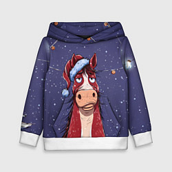 Детская толстовка Новогодняя лошадь символ 2026 года