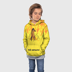 Толстовка-худи детская Все нормально конь в огне, цвет: 3D-меланж — фото 2